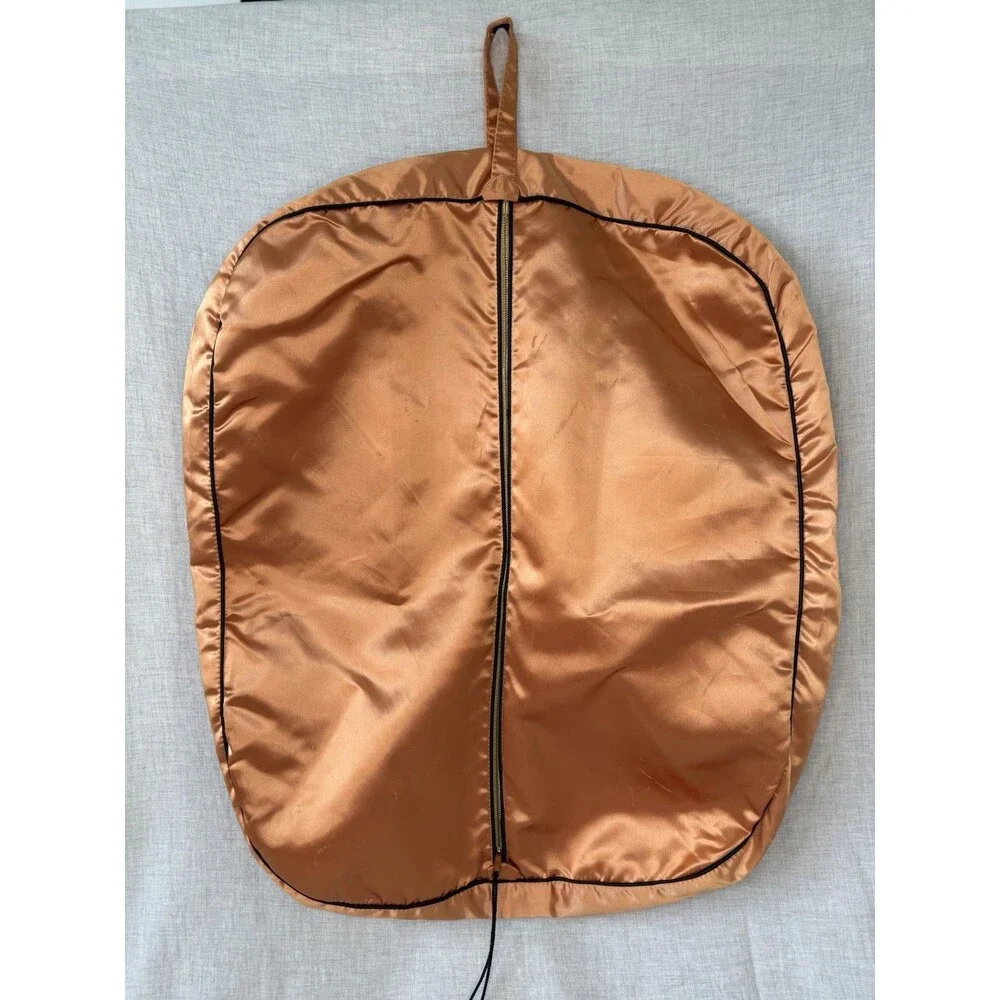 Vintage Garment Bag Satin With Zipper For Shirts Jackets Furs  L 26